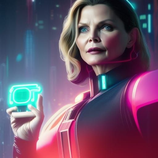 Victorian Cyberpunk Woman Taking Selfie, Hyperdetailed Digit...