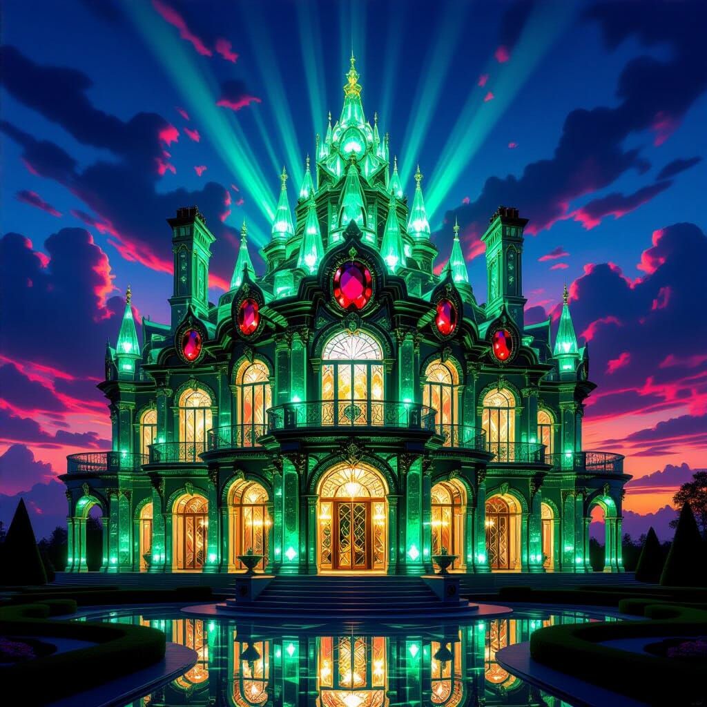 Gemstone Mansion at Twilight