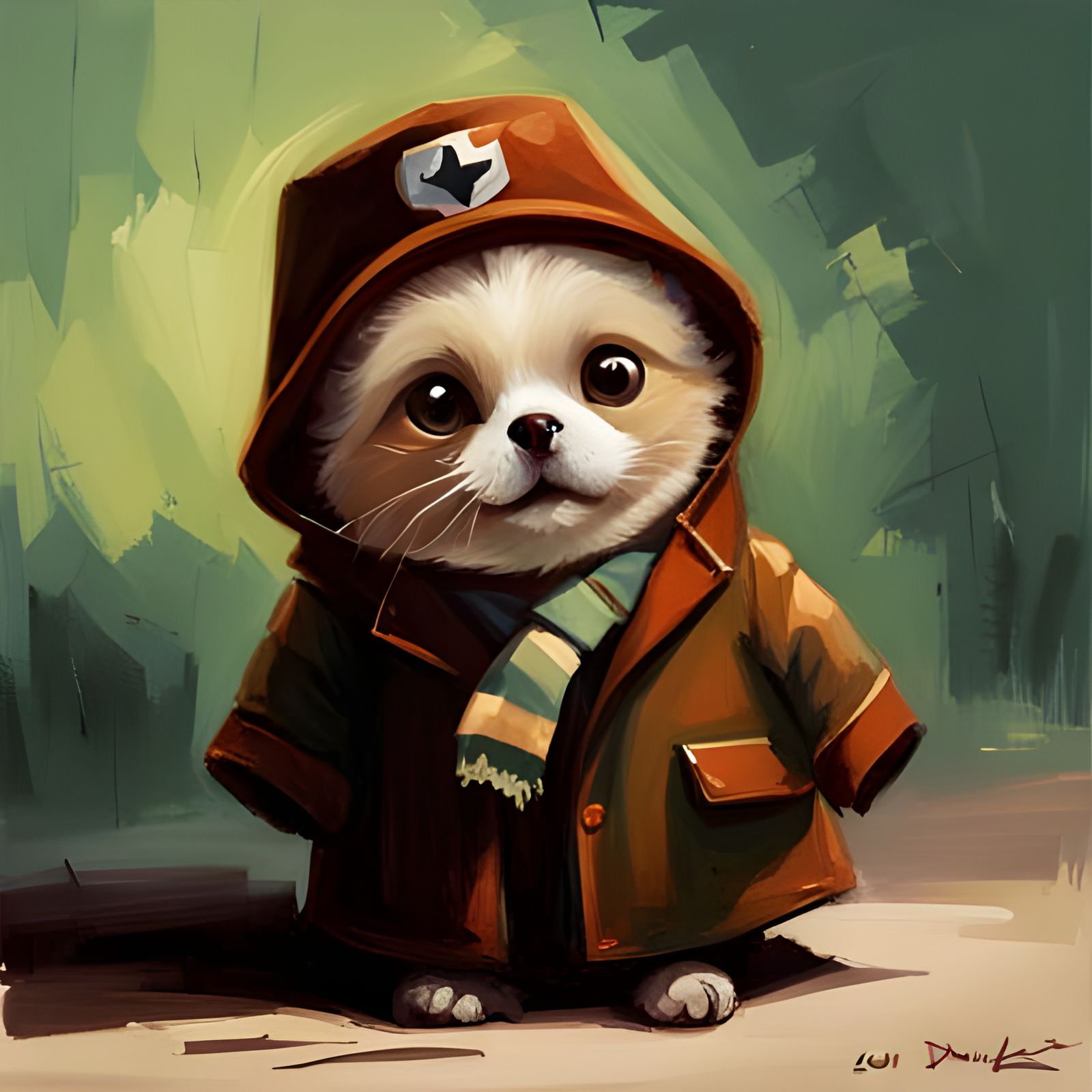 Adorable Character in Expressive Oil Painting