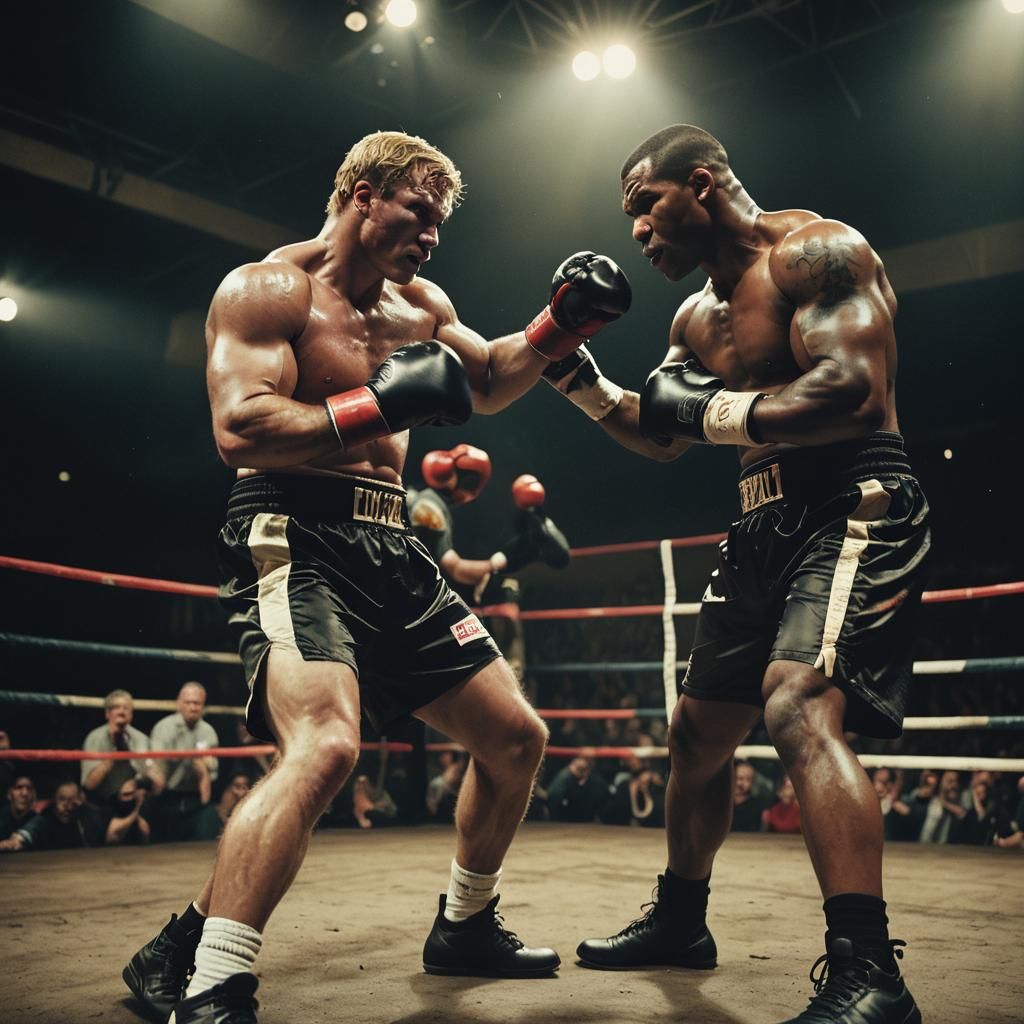 Mike Tyson Delivers Crushing Blow in Dark Boxing Arena