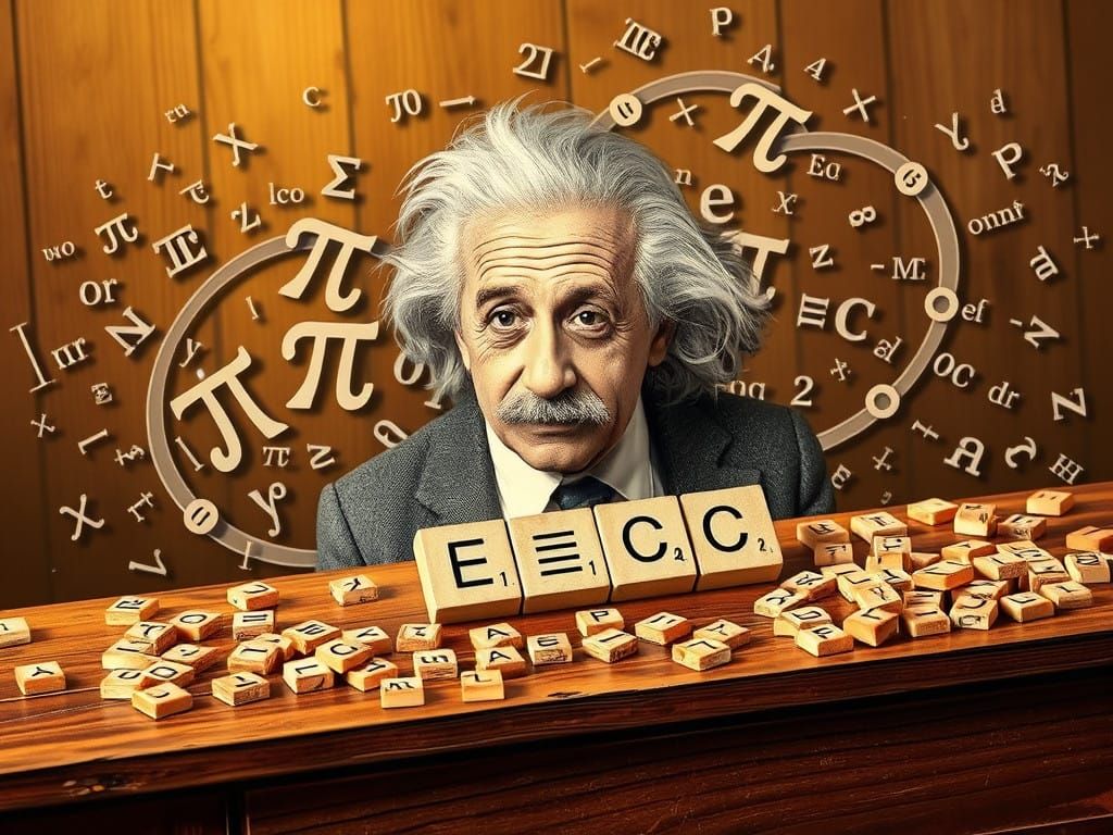 Einstein's Scrabble Pi Infinity E=mc2 Masterpiece
