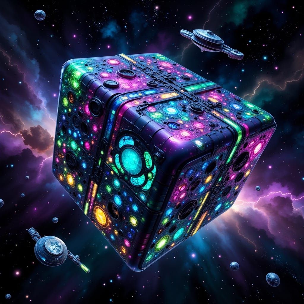 Borg Cube Transformed into Retro-Futuristic Disco Paradise