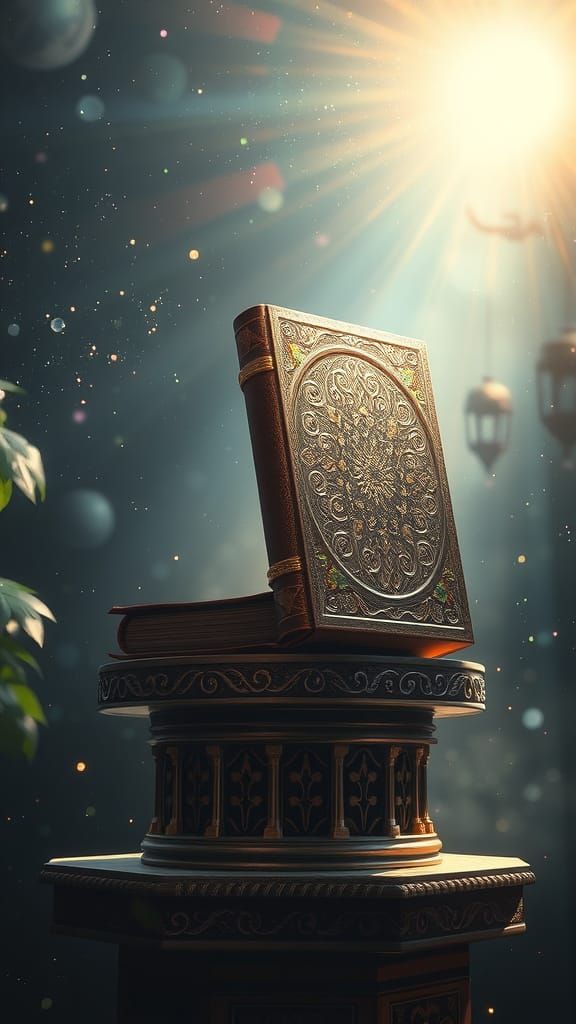 Ethereal Cosmic Tome in Prismatic Aesthetic