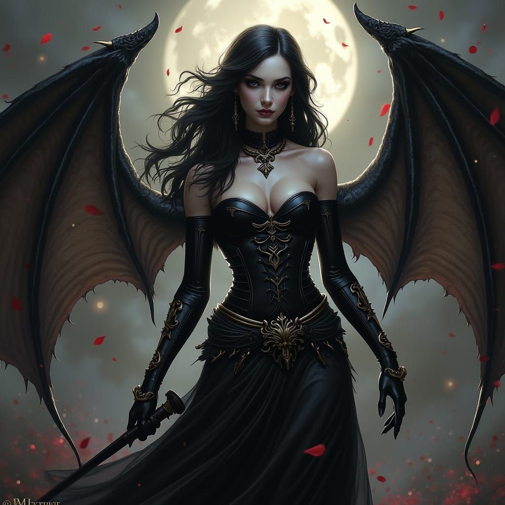 Dark Fantasy Goddess in Grimdark Style
