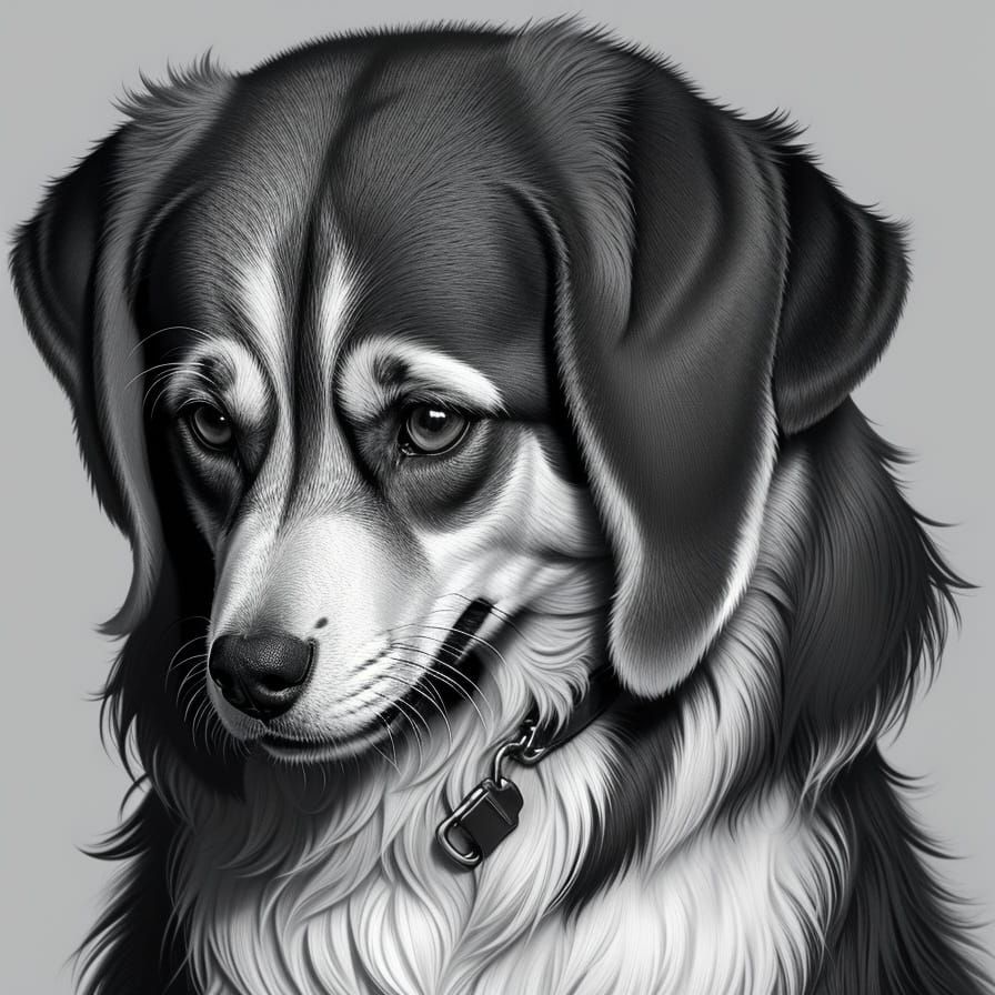 Detailed Beagle Portrait in the Style of Landseer