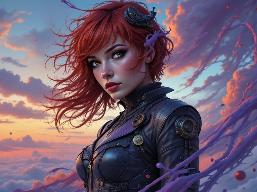 Dreamy Portrait of MissPixxy Clay in Art Nouveau Style