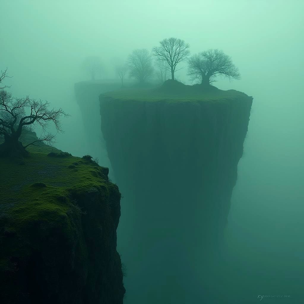 Enchanted Floating Isles in a Dark Mystical Realm