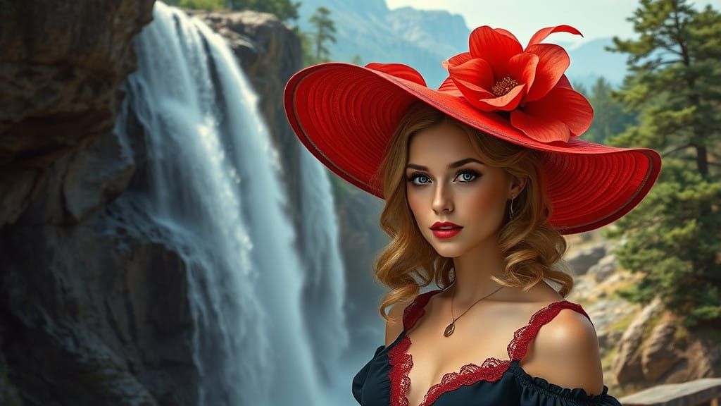 Serene Fantasy Portrait of a Woman in a Dramatic Landscape
