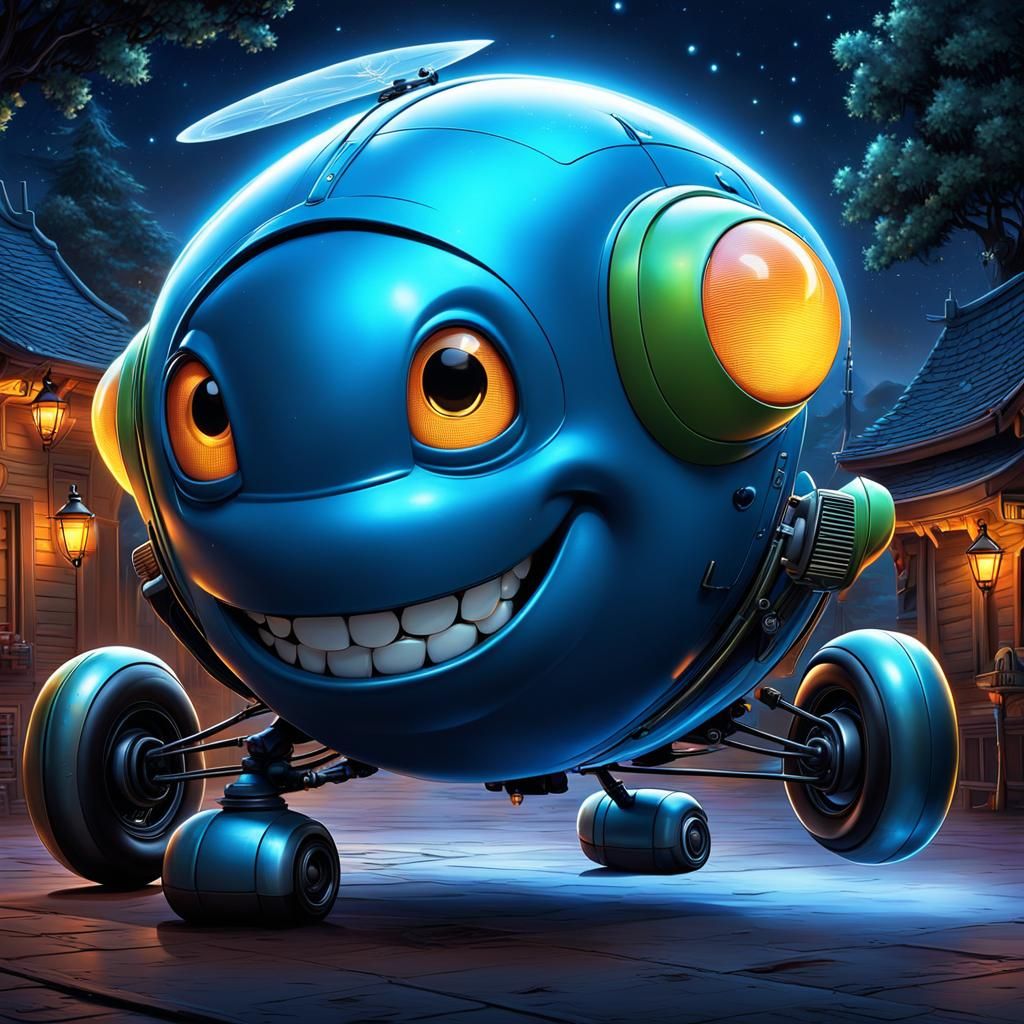 Disney-Pixar Style Firefly Cartoon Character