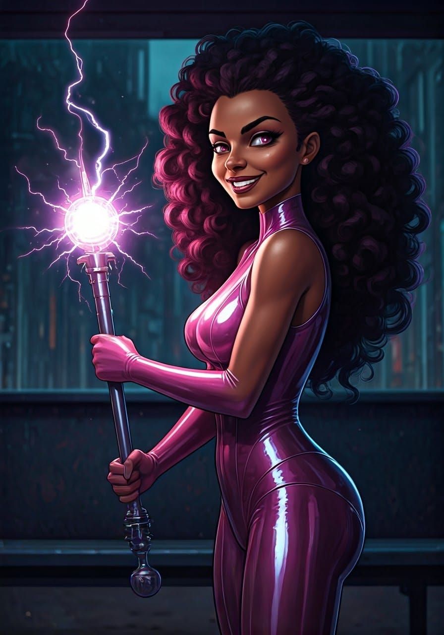 Sultry Superheroine Unleashes Retro Power Against the City