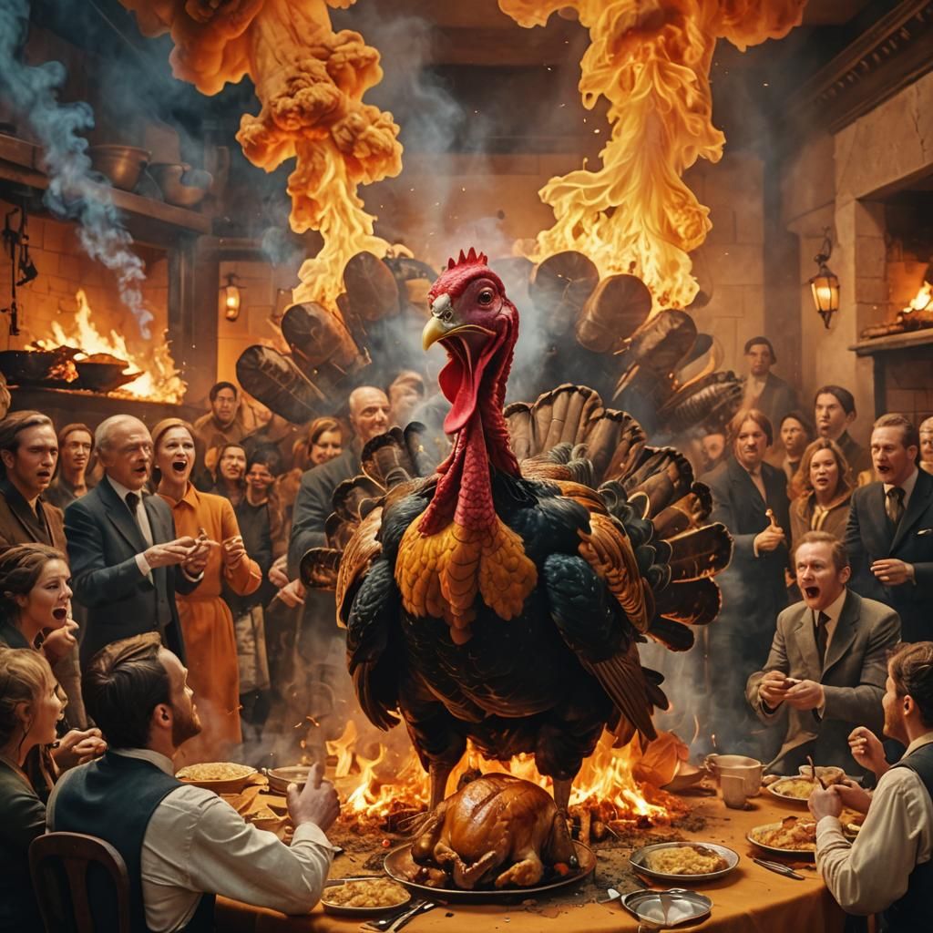 Drama in the Kitchen: Fiery Turkey Scene