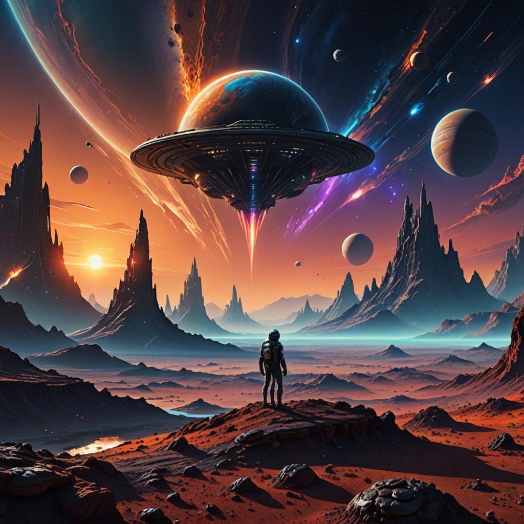 Alien on Earth in Sci-Fi Digital Painting