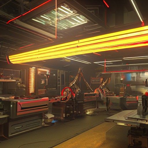 Iron Man's Lab: Modern TRON Neon Cyberpunk