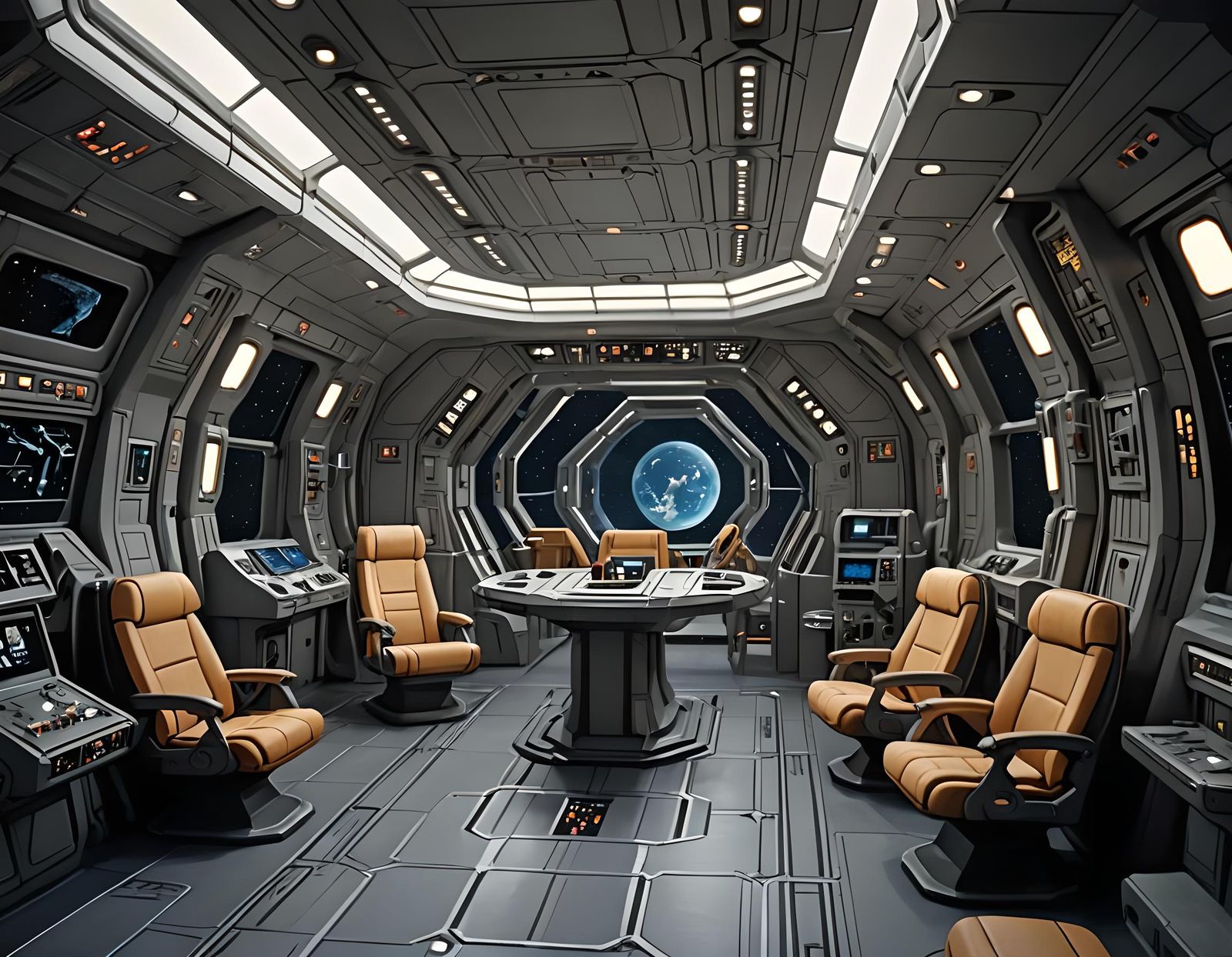 Futuristic Starship Interior Design of the 35th Century