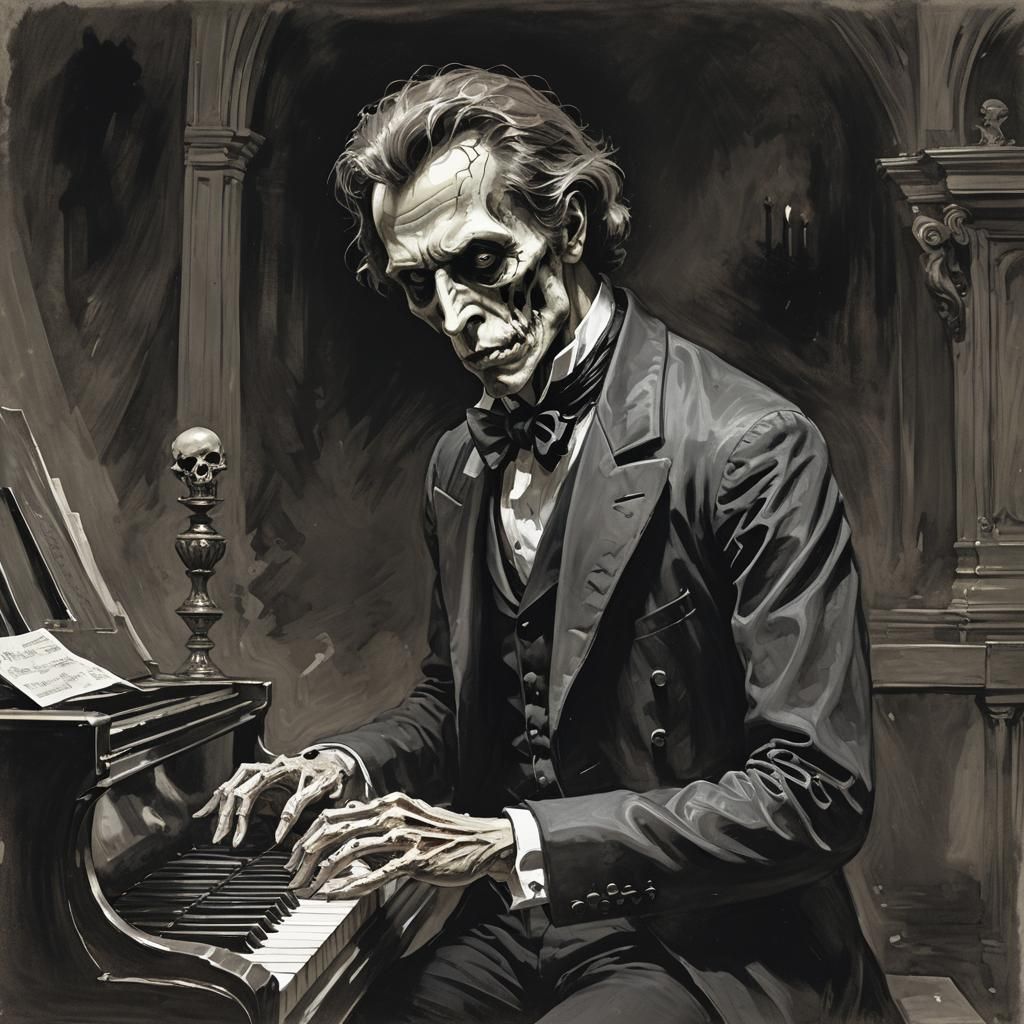 Chopin as Undead Pianist in Sinister Style