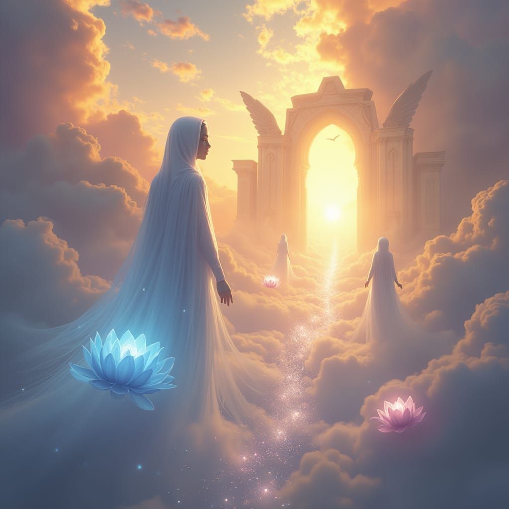Majestic Angelic Beings Ascend into the Celestial Realm