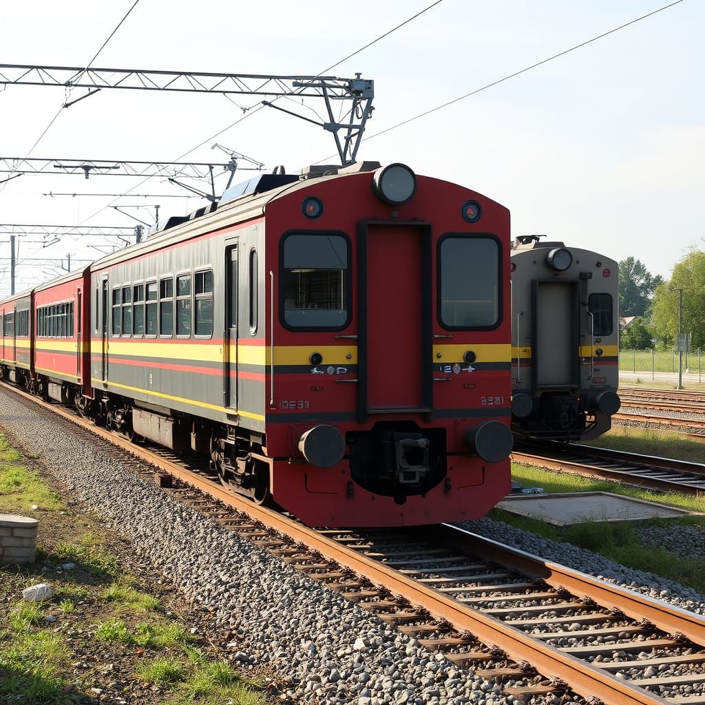 Vintage Locomotive Roars Through the Countryside