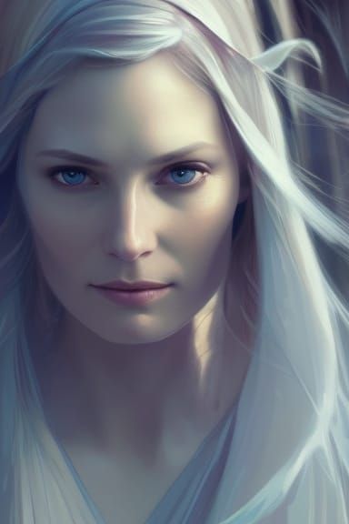 Galadriel Portrait in Hyperdetailed Digital Art Style