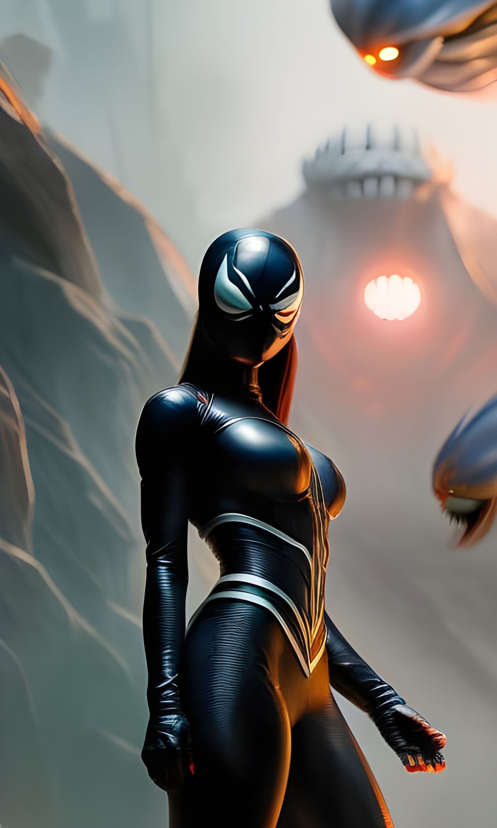 Hyperrealistic Lady Venom Digital Painting