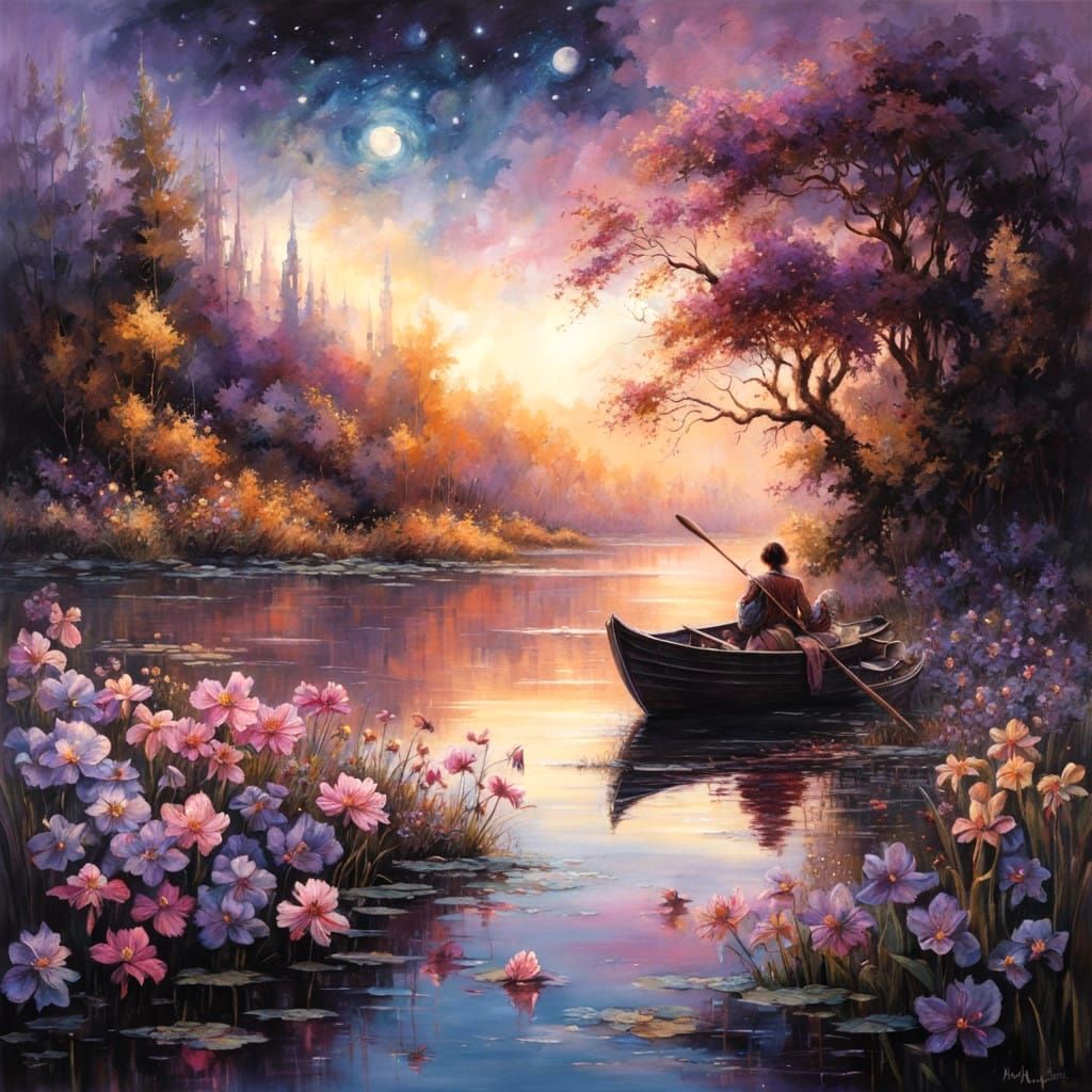 Surreal Lake Oasis in Ethereal Morning Light