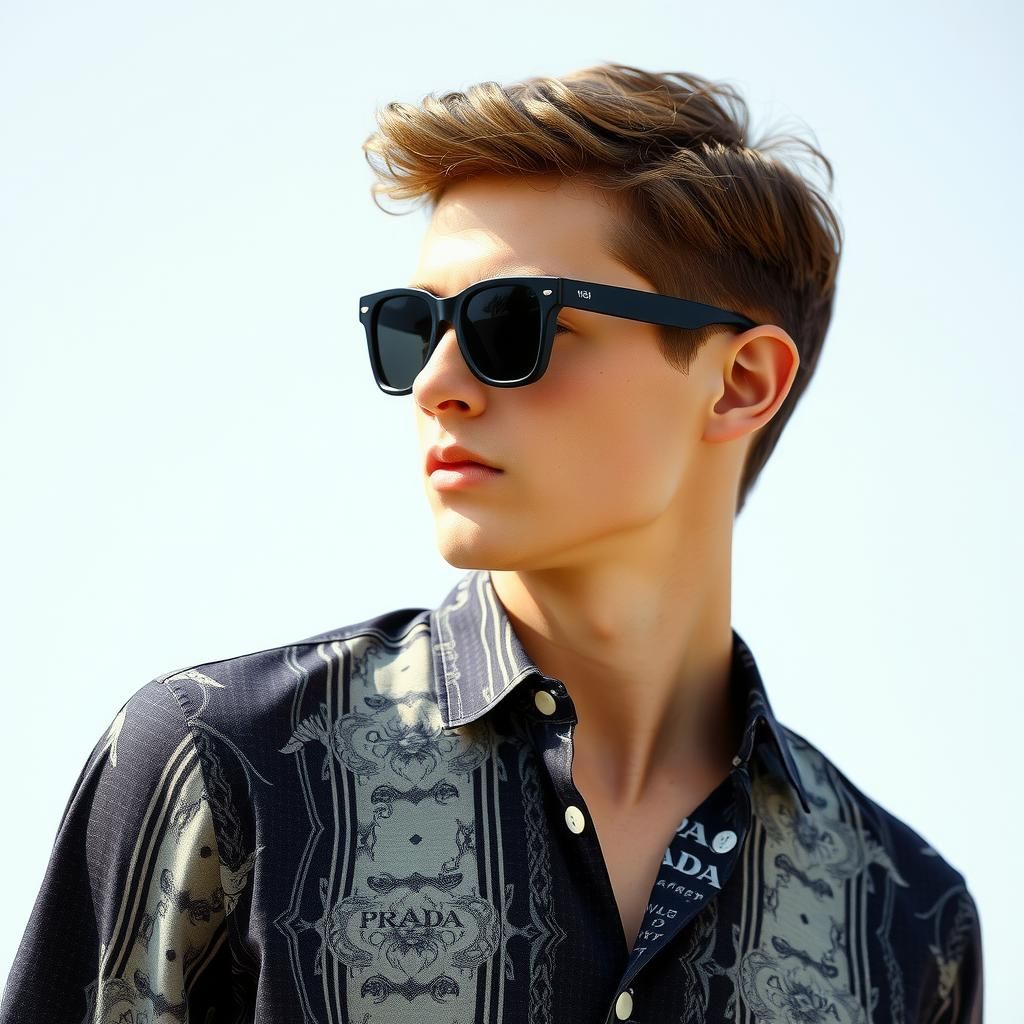 Stylish Man in Sunglasses: Prada Editorial Style