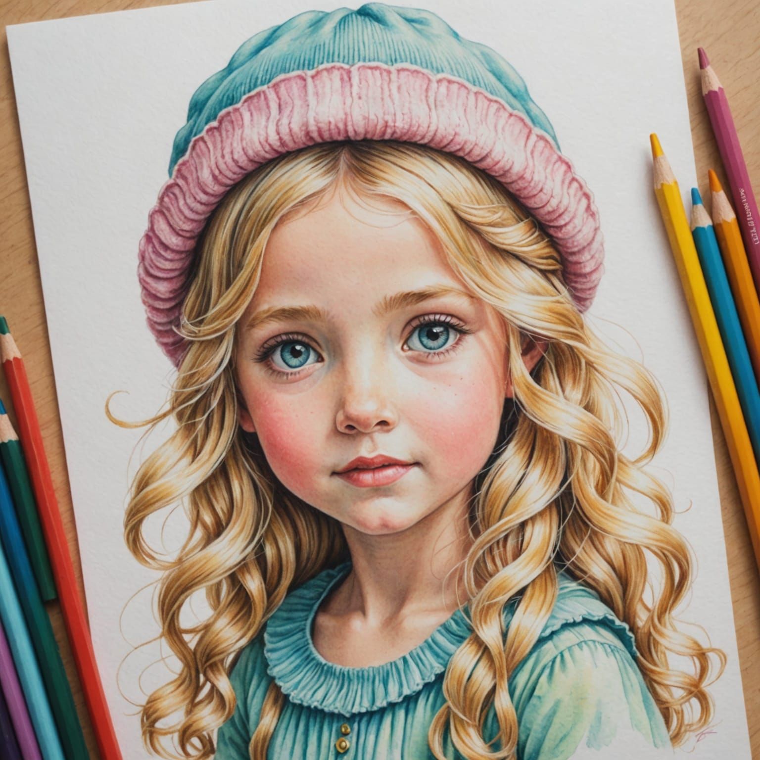 Adorable Fairy Drawn with Colored Pencils in Pastel Tones