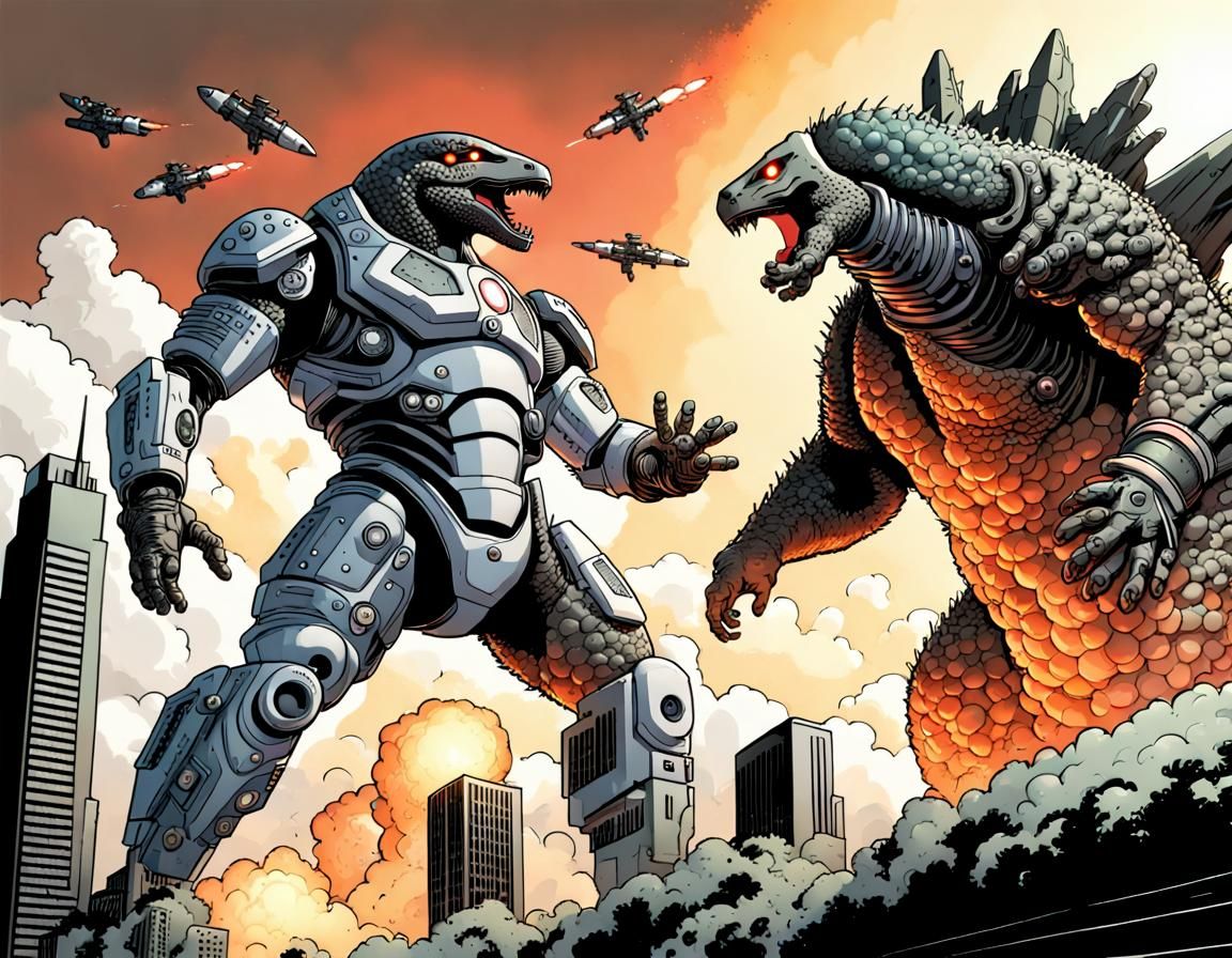 Cyborg Godzilla's Atomic Sky Assault