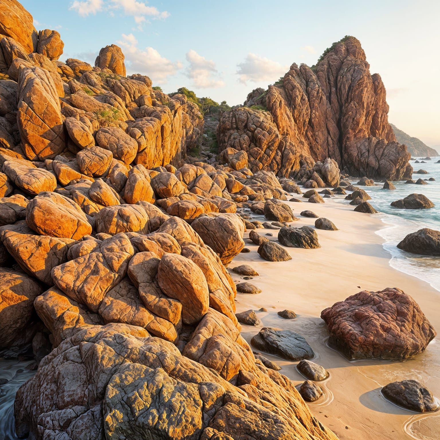 Stunning Natural Rock Formations on a Vibrant Beach Canvas