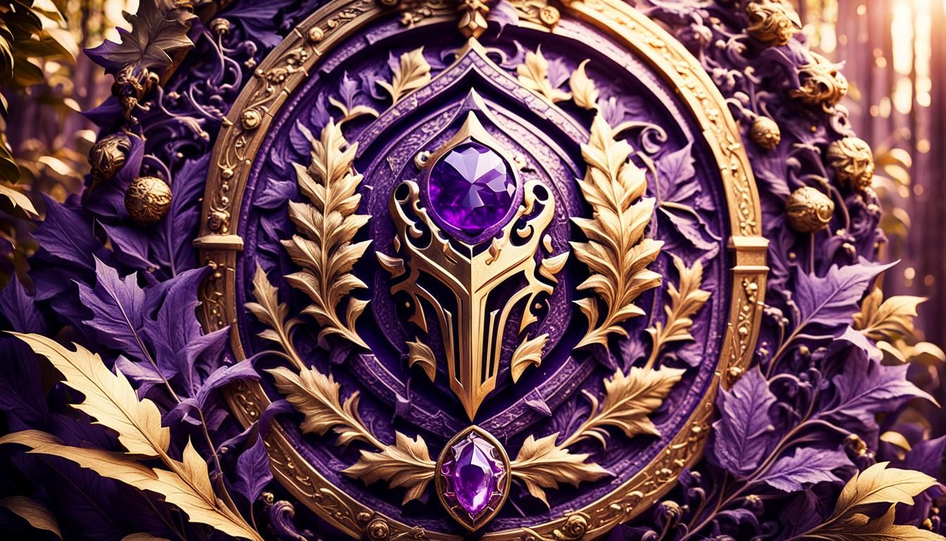 Purple Emblem with Knight Helmet in Film Still