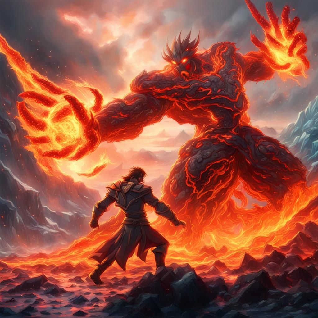 Epic Anime Battle: Lava Villain vs. Ice Hero