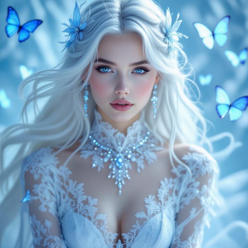 Ethereal Butterfly Queen in Dreamlike Atmosphere
