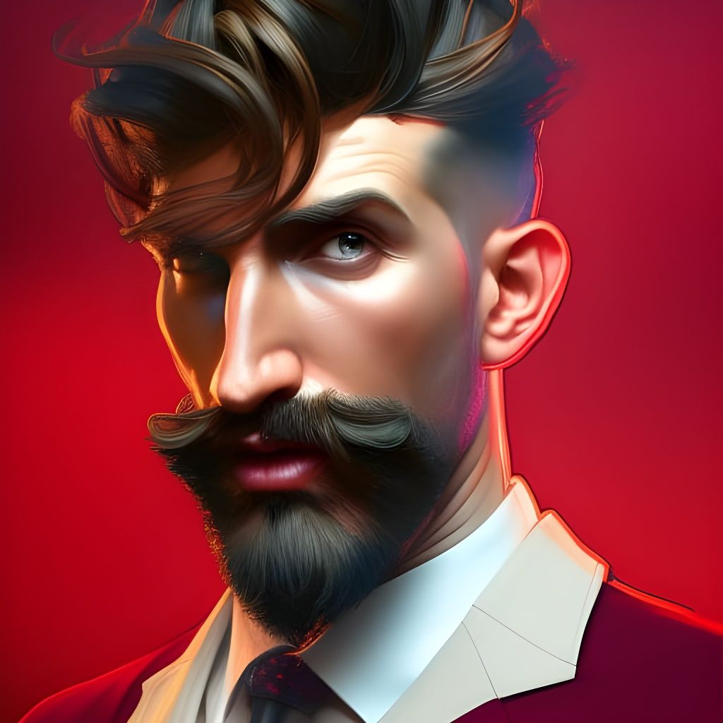 Demonic Portrait in Hyperdetailed Digital Art Style