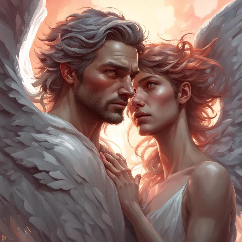 Fallen Angels Portrait in Hyperdetailed Digital Art