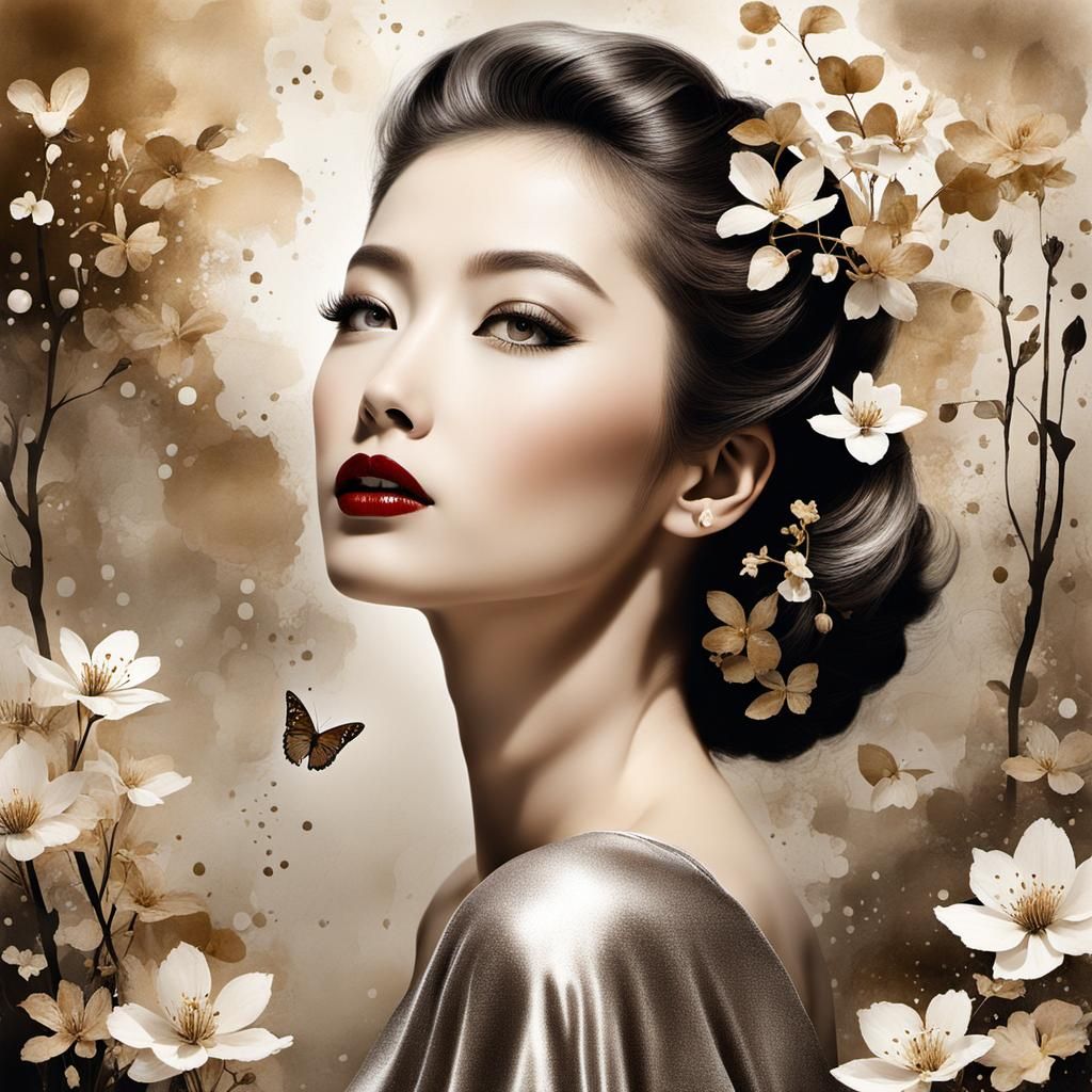 Sumi-e Portrait: Beauty's Convulsive Sparkle