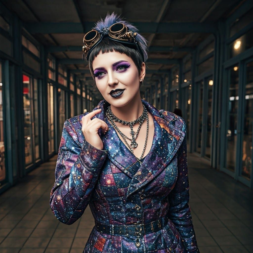 Glamorous Punk Goddess in Cosmic Wonder