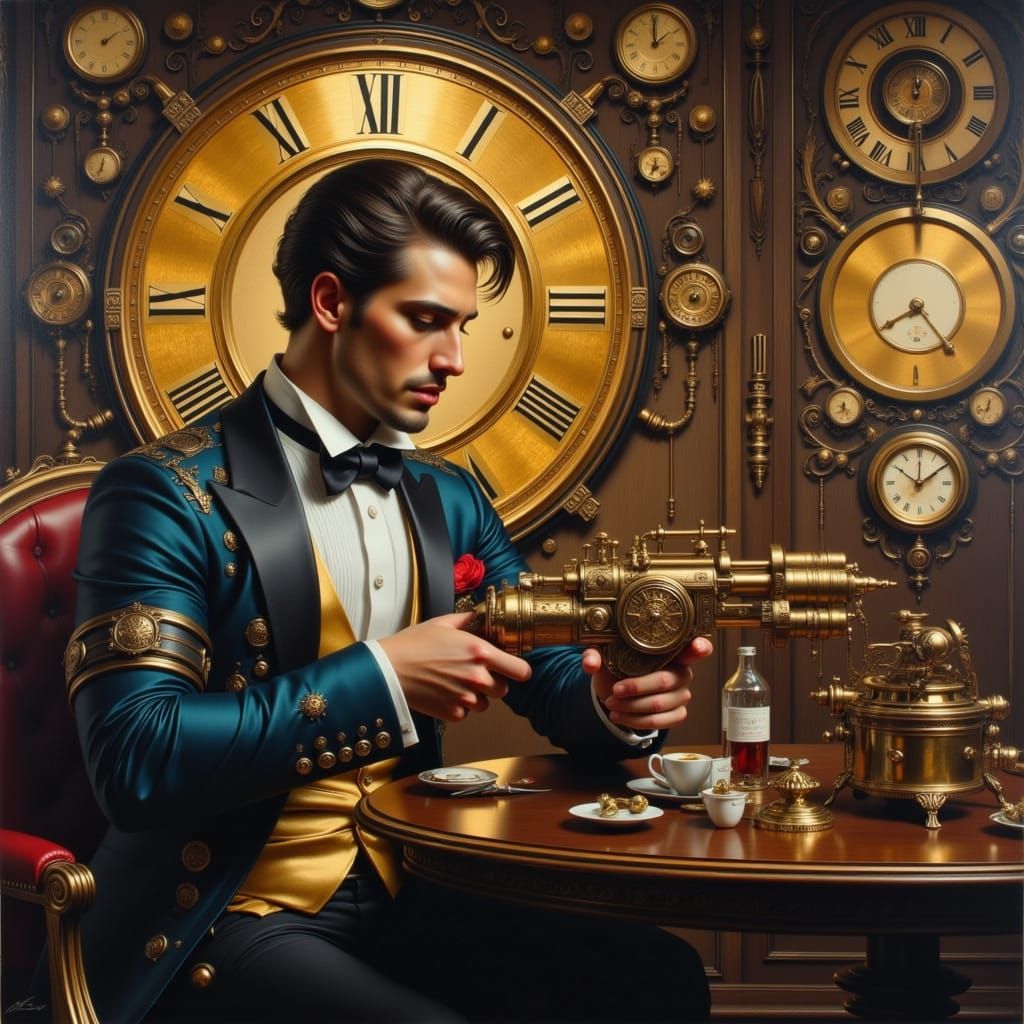 Steampunk Hero Crafted in Dramatic Clockpunk Style