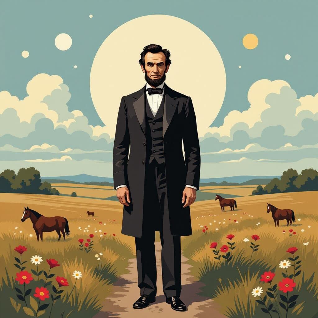 Lincoln in Symbolic Landscape as Digital Art