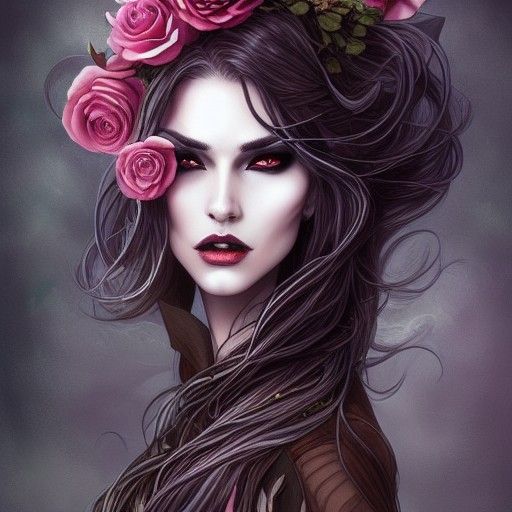 Decadent Androgynous God Portrait with Roses