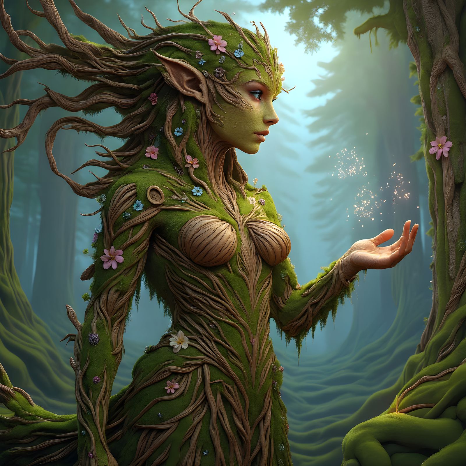 Enchanting Female Tree Ent Forest Guardian