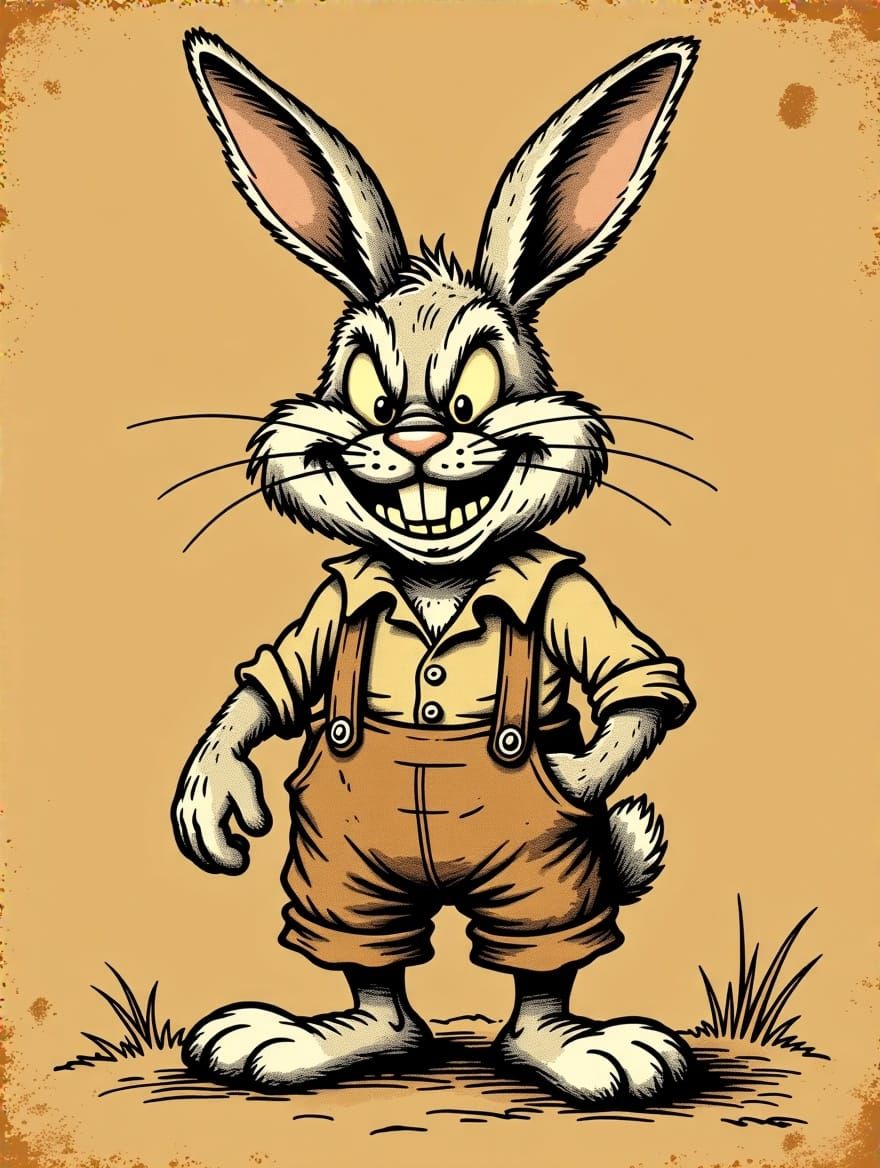 Easter Bunny in Robert Crumb's Distinctive Underground Comix...
