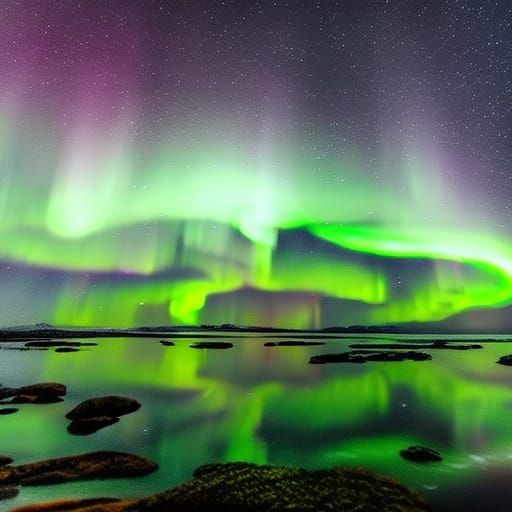 Arctic Ocean Reflects Stunning Northern Lights