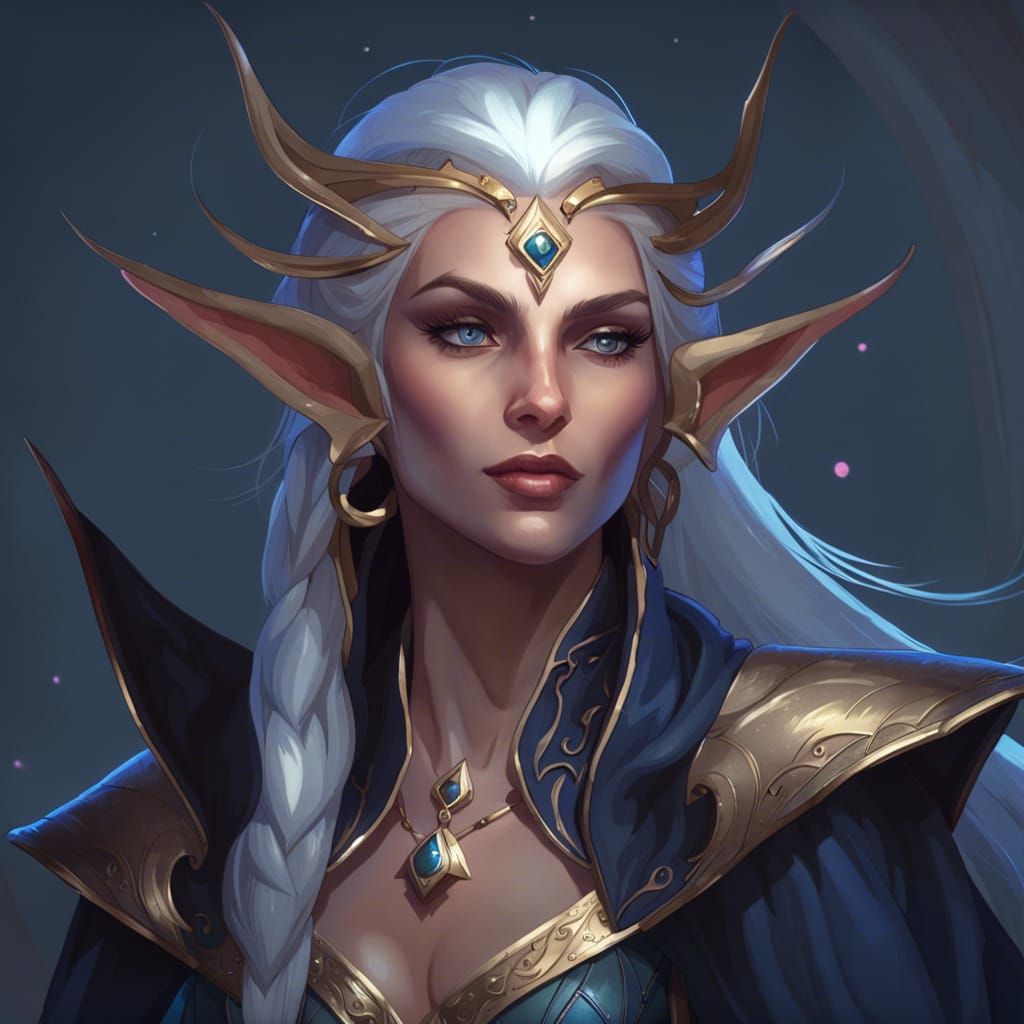High Elf Mystic Portrait in Digital Art Style