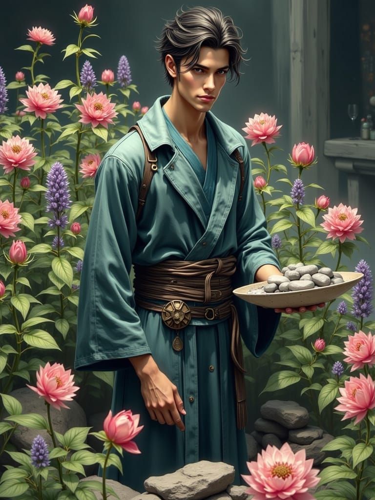 Elegant Stone Cultivator in Concept Art Style