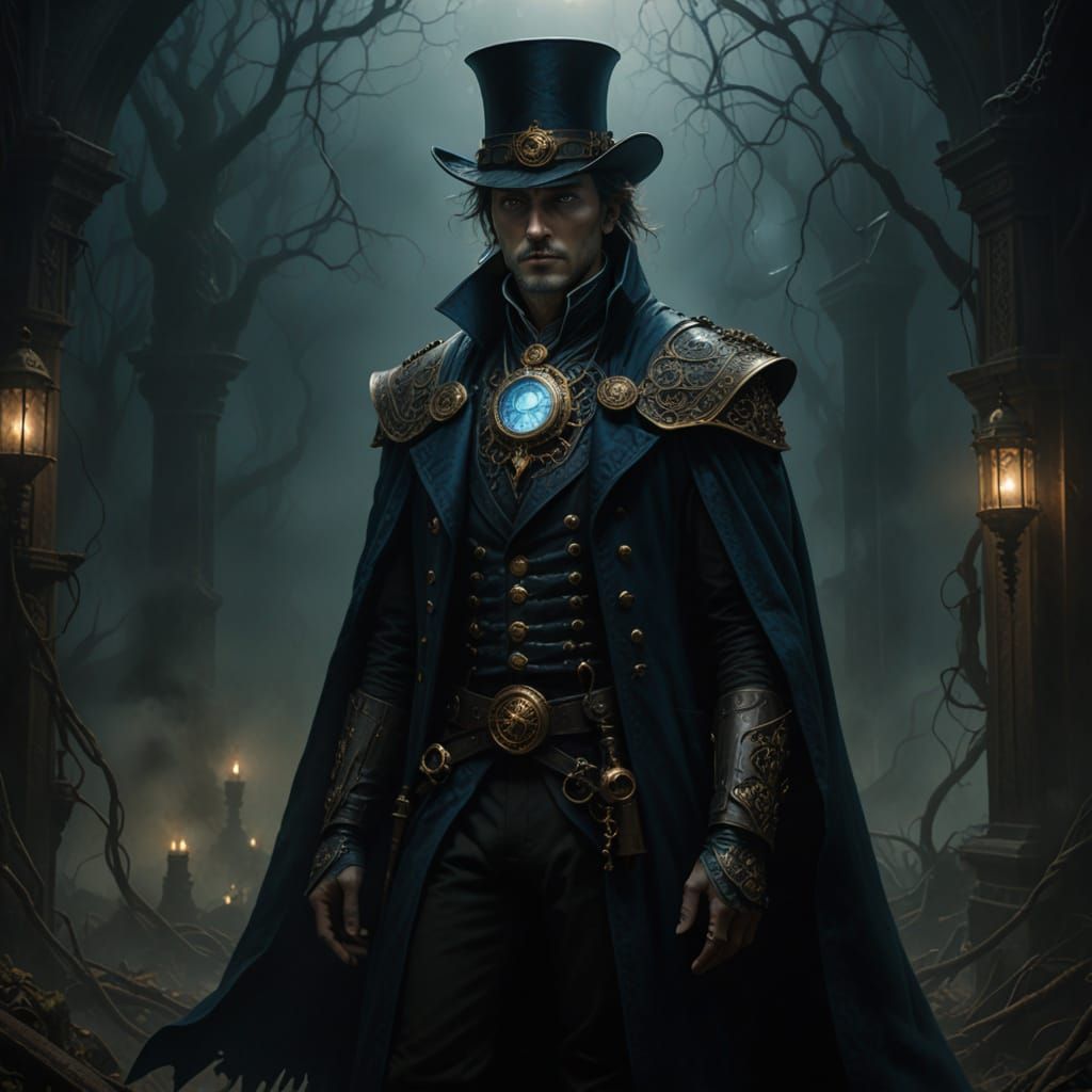 Steampunk Warlock Conjures Vortex of Ghostly Spirits