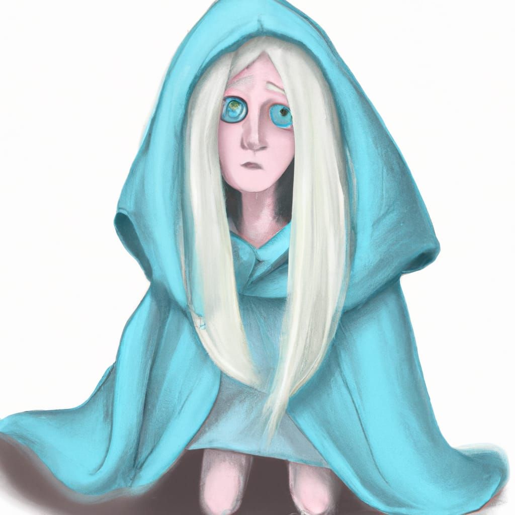 Girl with Pink Eyes and White Hair as Vampire