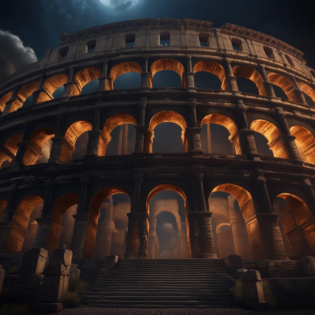 Spectacular Roman Colosseum at Night: Cinematic 8K
