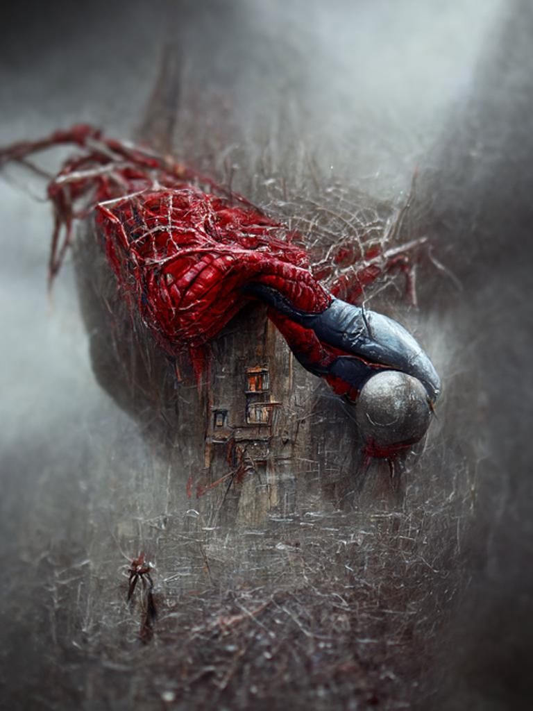 Creepy Spider-Man in Sinister Horror Style