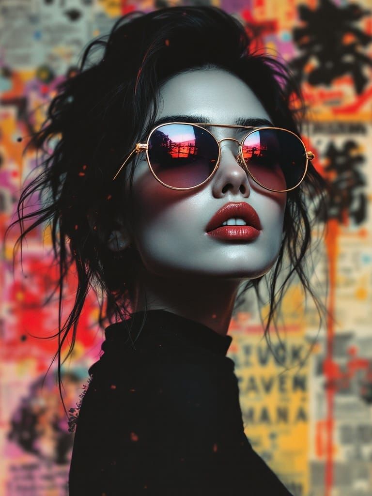 Cyberpunk Goddess in Neon Cityscape