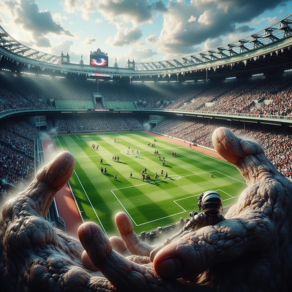 Gigantic Stadium with Vertically Stacked Sports Fields