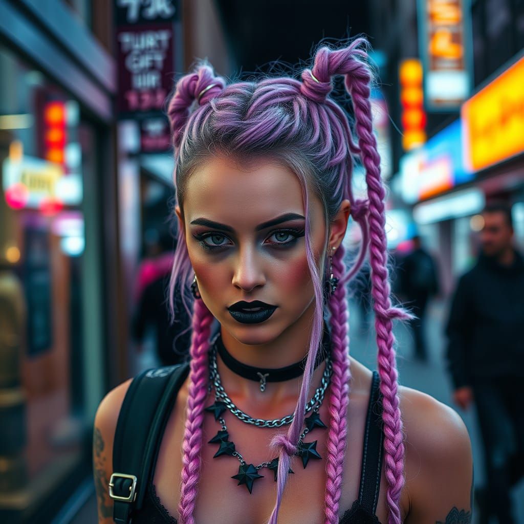 Goth Goddess in Pastel Hues Street Photography